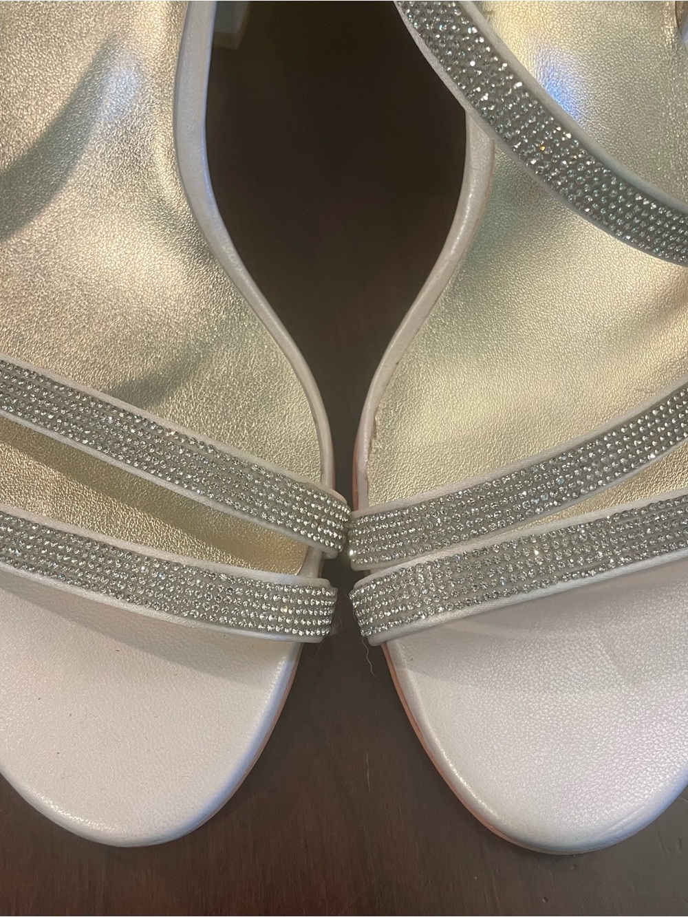 Naturalizer Heel Vanessa Dress Sandals Prom  Strappy Champagne Gold Shoes 9.5 W - Picture 13 of 14